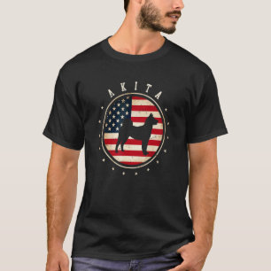 T-shirt Akita Drapeau Usa 4 Juillet Chien Maman Papa