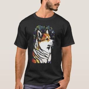 T-shirt Akita Inu Coloré Vitrail Pop