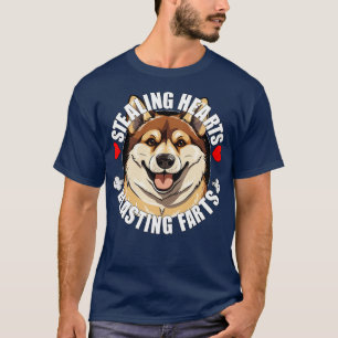 T-shirt Akita Inu Drôle Voler Coeurs Piratant Chien