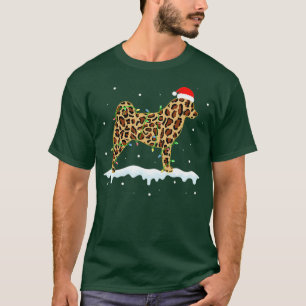 T-shirt Akita Leopard Dog Lights Christmas Matching Famill