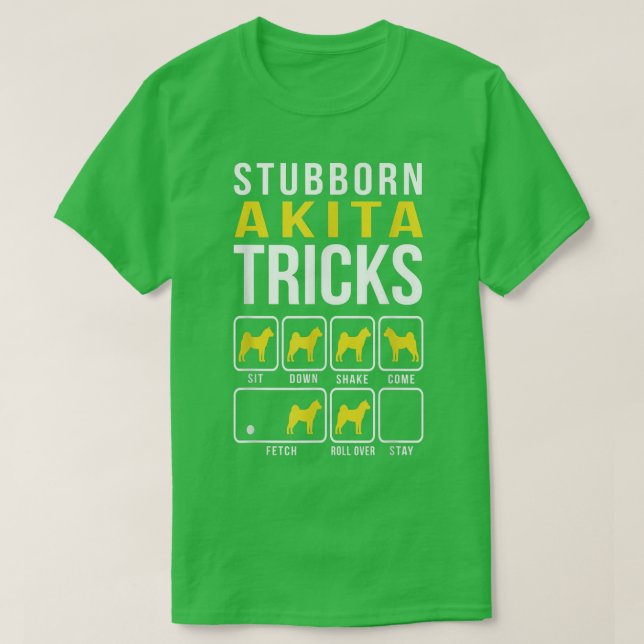 T-shirt Akita têné Tricks drôle Akita  (Design devant)