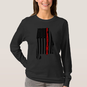 T-shirt Alabama American Flag State Map Fierté Patriotique