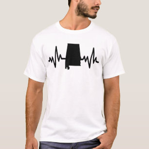 T-shirt alabama heartbeat design unisex