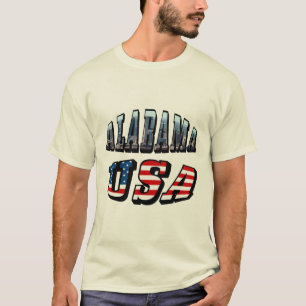 T-shirt Alabama Photo et USA Flag Font