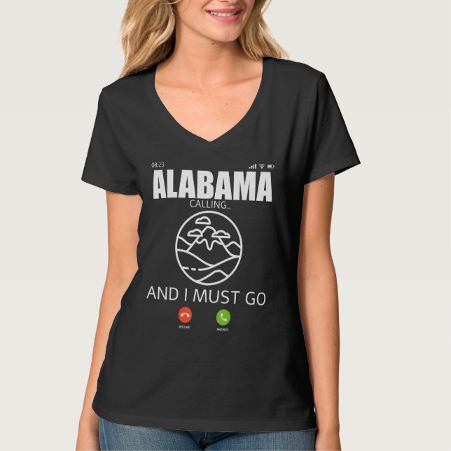 T-shirt Alabama Travel Camp Vacation Trip Hiking And Backp (Devant)