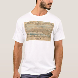 T-shirt Alameda, carte panoramique de CA (0540A)