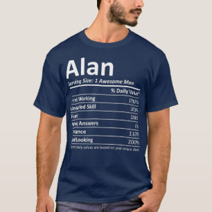 T-shirt ALAN Nutrition Funny Anniversaire Nom personnalis