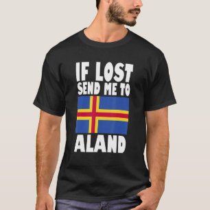 T-shirt Aland Drapeau Design Si perdu envoyez-moi à Aland