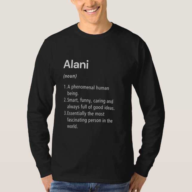 T-shirt Alani Nom Définition Drôle Dictionnaire (Devant)