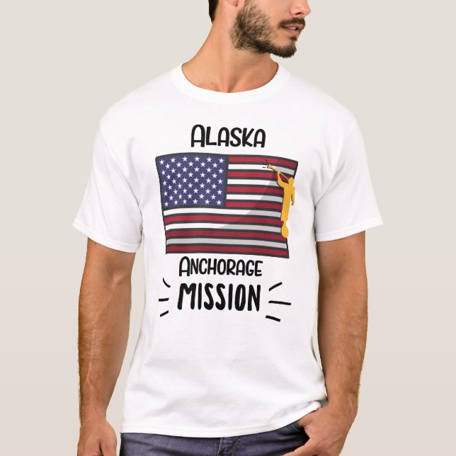 T-shirt Alaska Anchorage Mormon LDS Mission missionnaire (Devant)