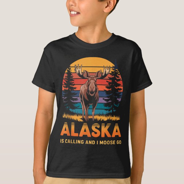 T-shirt Alaska Is Calling And I Moose Go Funny Animal Love (Devant)