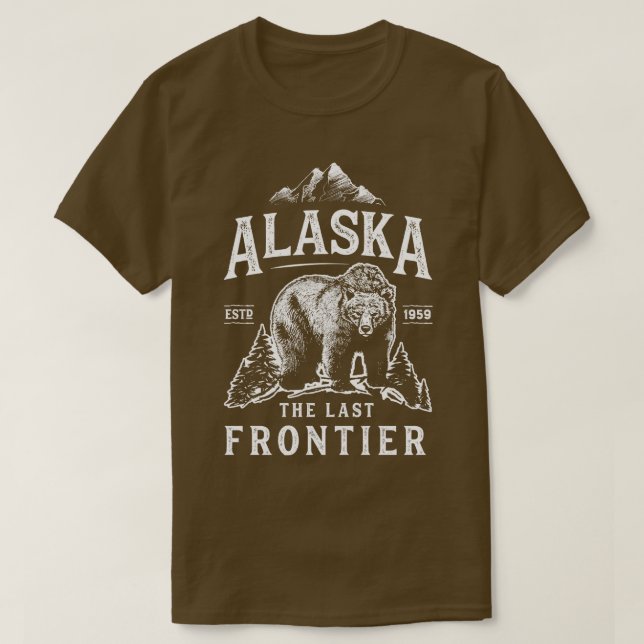T-shirt Alaska La Dernière frontière Ours Accueil Hommes F (Design devant)