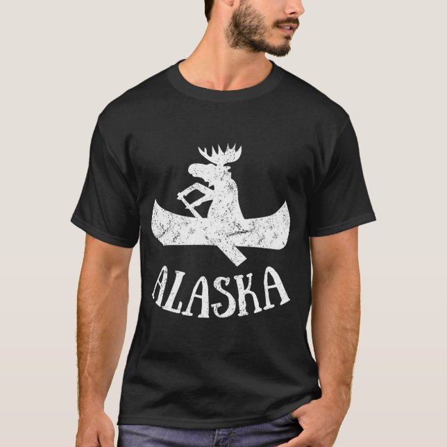 T-shirt Alaska Moose Moose Canoe Vacances (Devant)