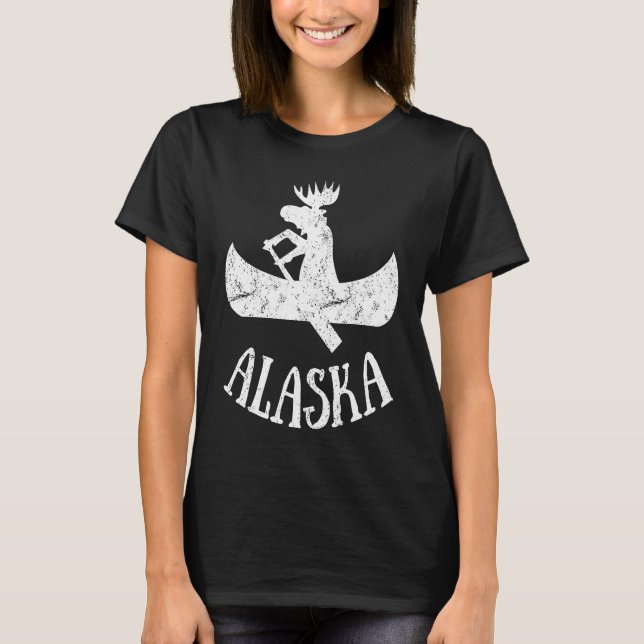 T-shirt Alaska Moose Moose Canoe Vacation (Devant)