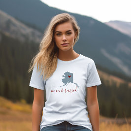 T-shirt Alaska né et élevé | Carte d'état de couleur modif