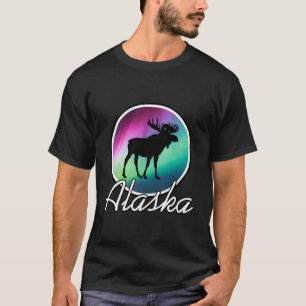 T-shirt Alaska Northern Lights Auror d'orignal de