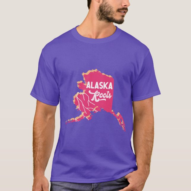T-shirt Alaska Roots rose Orange (Devant)