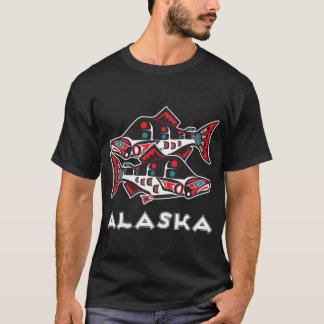 T-shirt Alaska Salmon Fishing Native American Tlingit Art 