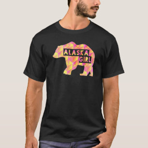 T-shirt Alaska State Pride Fière de l'Alaska Grizzly rose 