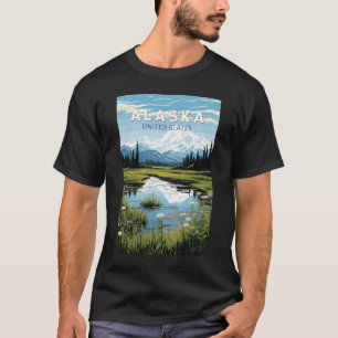 T-shirt Alaska Voyage Art Vintage