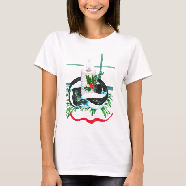 T-shirt Alaska Whimsical Christmas Wildlife (Devant)