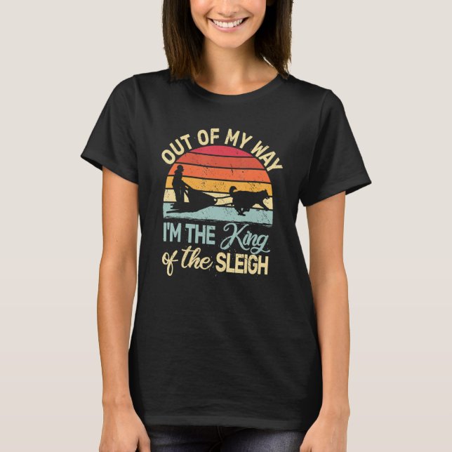 T-shirt alaskan husky sled dog dog sledding retro dog sled (Devant)