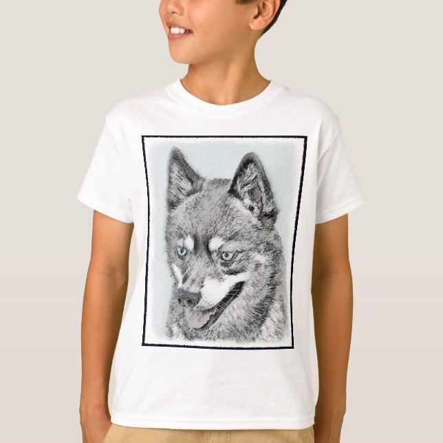 T-shirt Alaskan Klee Kai Peinture - Cute Original Chien Ar (Devant)