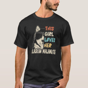 T-shirt Alaskan Malamute fille Cool Vintage Rétro pour chi