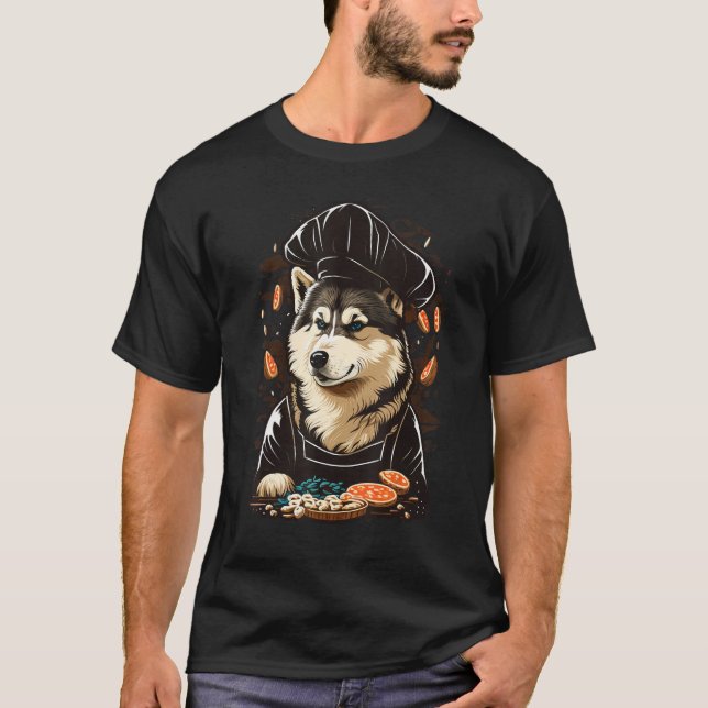 T-shirt Alaskan Malamute Restaurant cook on Alaskan Malamu (Devant)