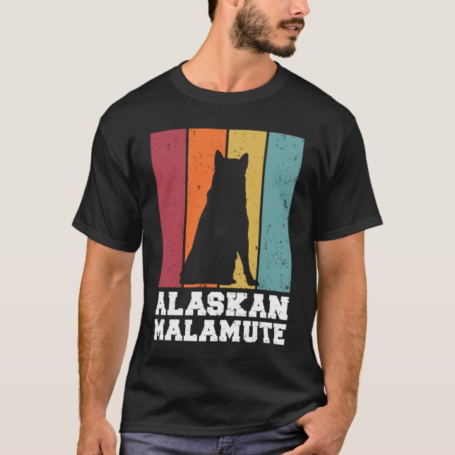 T-shirt Alaskan Malamute Vintage (Devant)