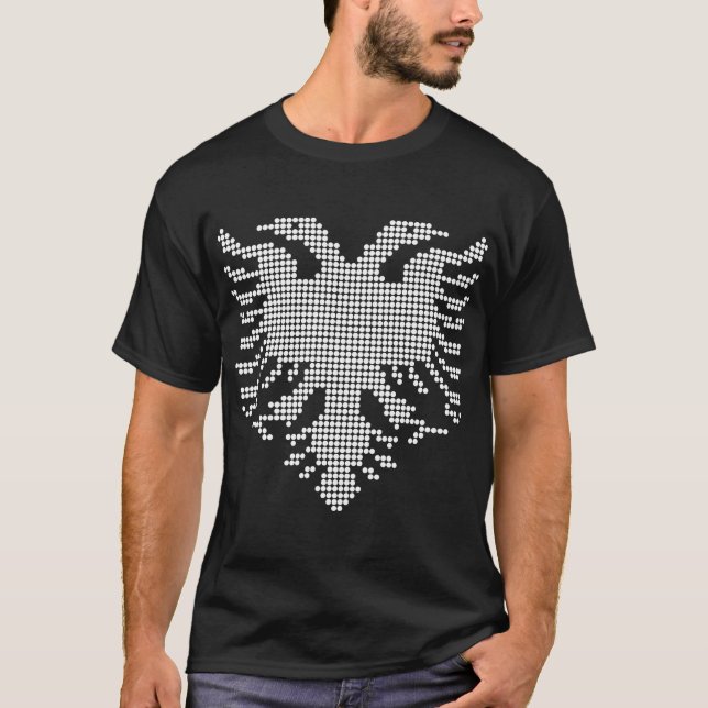 T-shirt Albanian Double Headed Eagle Dotwork Emblem (Devant)