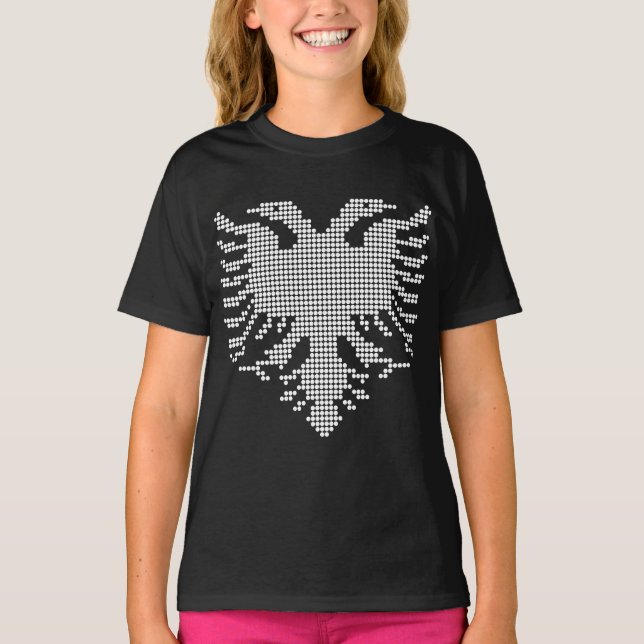 T-shirt Albanian Double Headed Eagle Dotwork Emblem (Devant)
