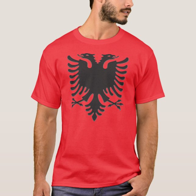 T-shirt Albanian Eagle Black Steel (Devant)