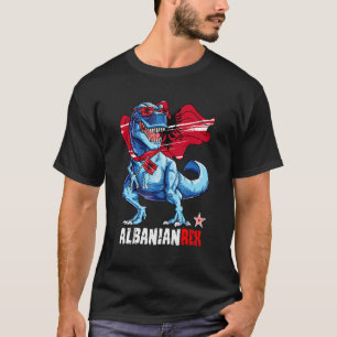 T-shirt Albanianrex Drapeau albanais fier Fun Dinosaur Sau