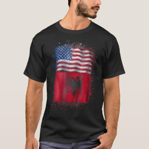 T-shirt Albanie Amour Américain Et Usa