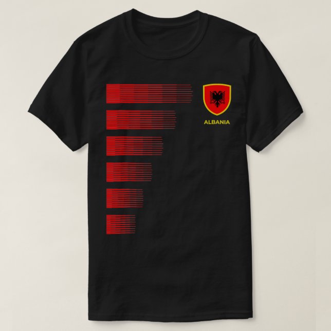 T-shirt Albanie Drapeau Emblème Pride Albanaise Hérite (Design devant)