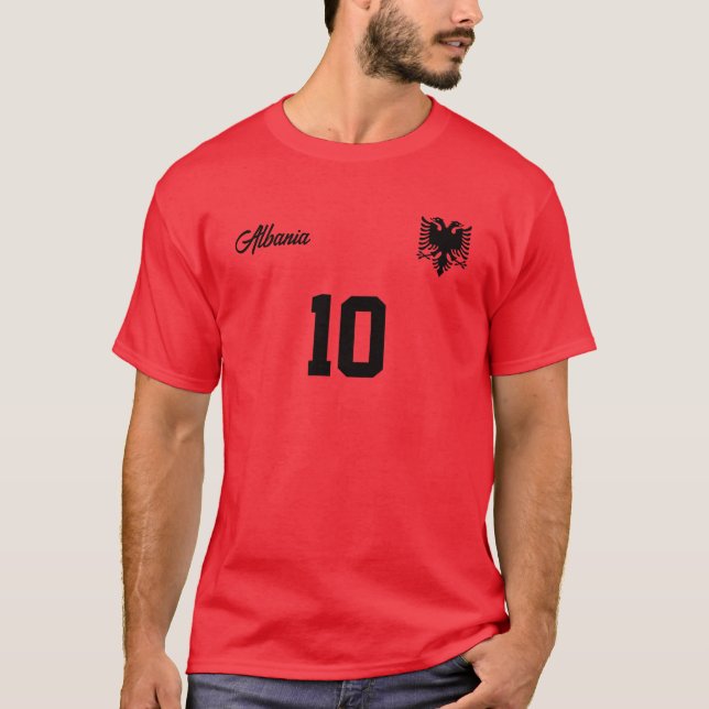 T-shirt Albanie Équipe nationale personnalisée Jersey (Devant)