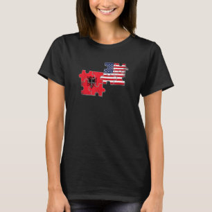 T-shirt Albanie USA Accueil Pays Fier Albanais Américain F