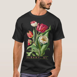 T-shirt Albany New York Botanique Tulipe Florale Femmes Ja