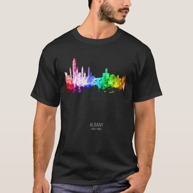 T-shirt Albany New York Skyline Skyscrapers (Devant)