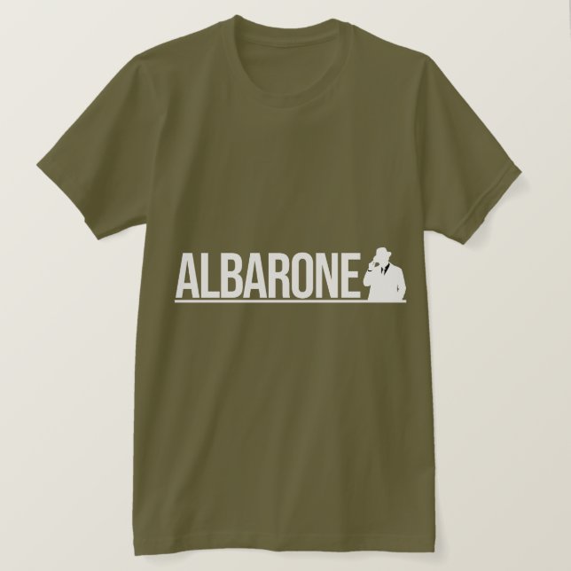 T-shirt Albarone Gangster Silhouette Graphic - White (Design devant)