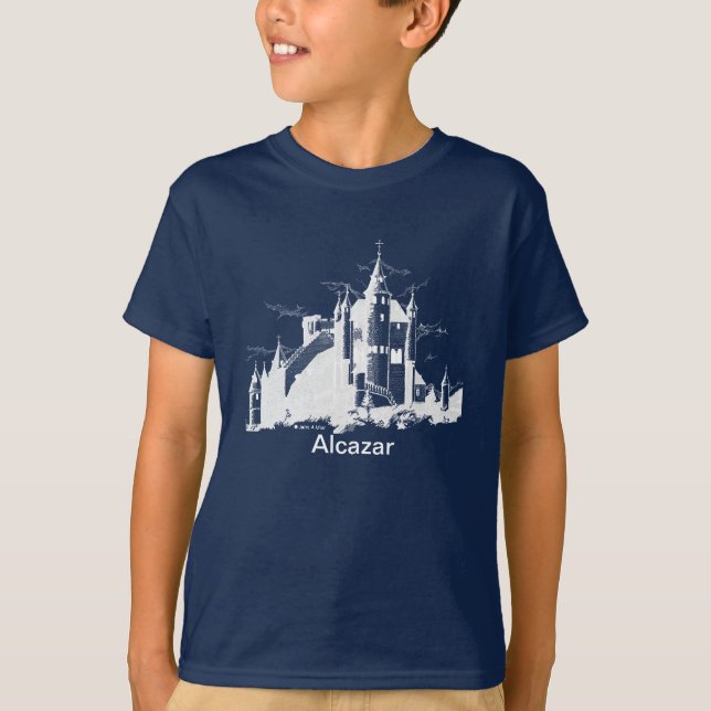 T - Shirt - Alcazar (weiß auf dunkel) (Vorderseite)