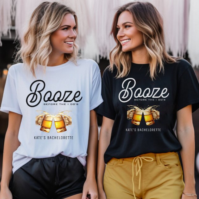 T-shirt Alcool avant la fête de Bachelor Bachelorette (Booze Before I Do's Bachelorette Party T-Shirt
)