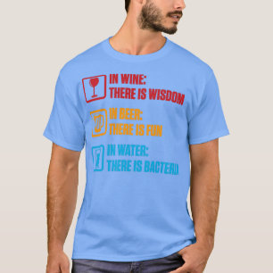 T-shirt Alcool Dans Vin Bière Eau Cadeaux Drôles Hommes Fe