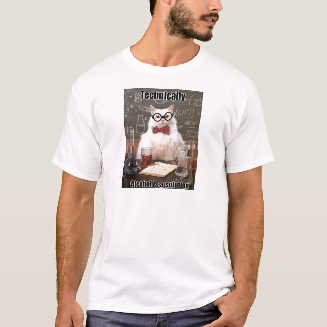 T-shirt Alcool de Meme de chat de chimie (Devant)