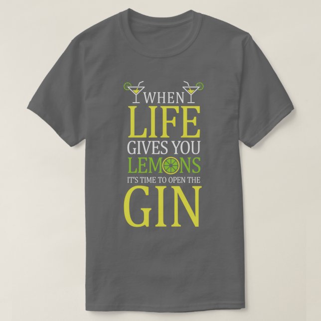 T-shirt alcool gin fête boisson tonique (Design devant)