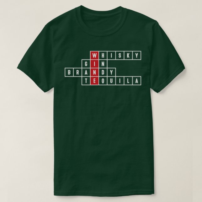 T-shirt Alcool Whisky Gin Brandy Tequila Vin Adulte Cadeau (Design devant)