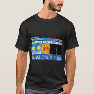 T-shirt Alderaan Prévision de 5 jours Météo amusante Prévi