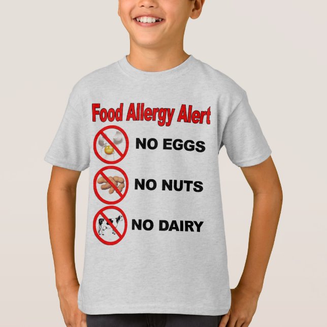 T-shirt Alerte d'allergie alimentaire (Devant)