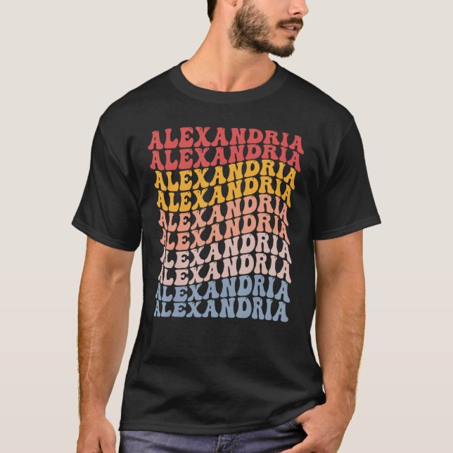 T-shirt Alexandria City Groovy Retro (Devant)